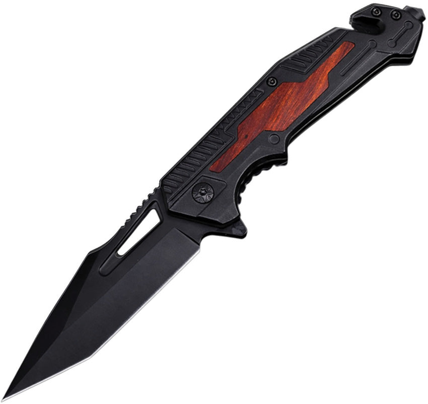 Rescue Linerlock A/O Black/Wd 10-A117BKWD