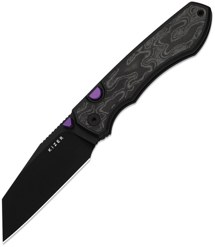 Wharning Button Linerlock Blk KI3738A2