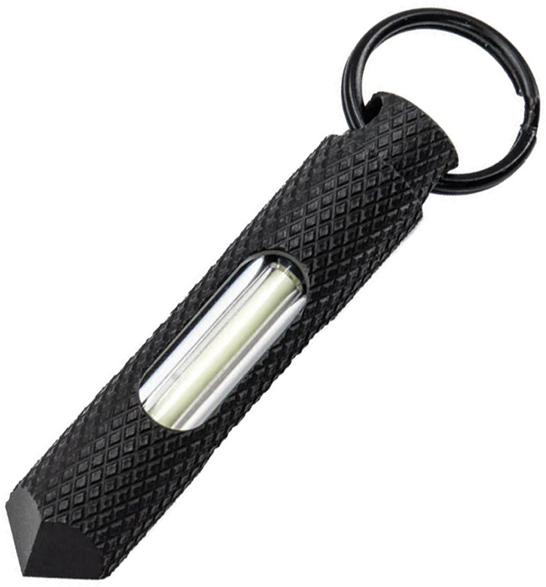 Knurled Steel Glow Fob Grn