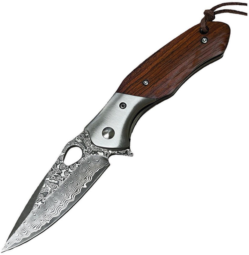 Linerlock Damascus Wood 10-B009WD