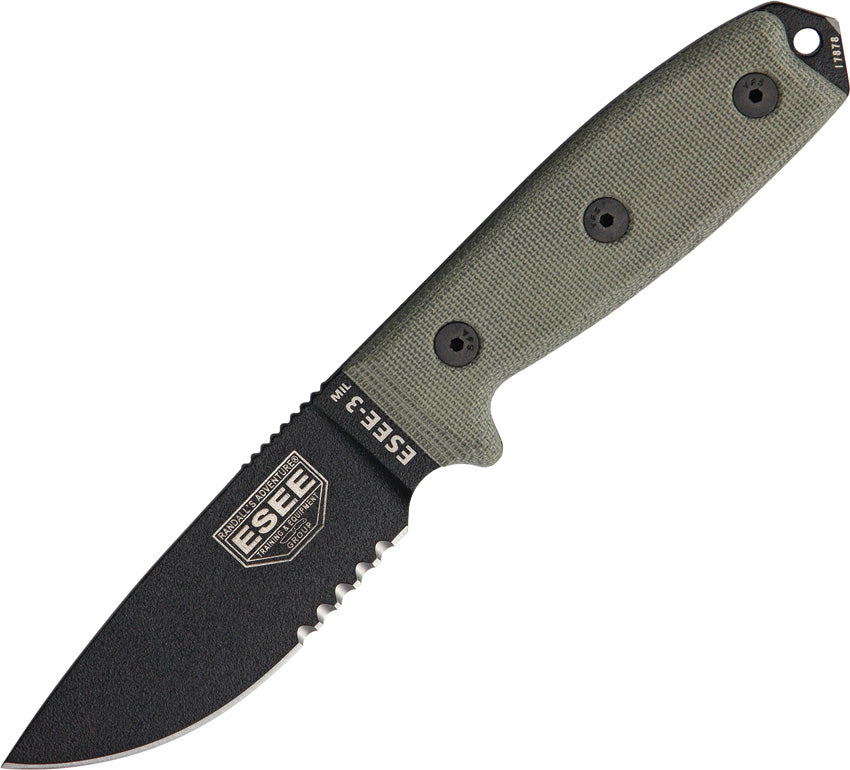 Model 3MIL Part Serrated ESEE-3MIL-S-B