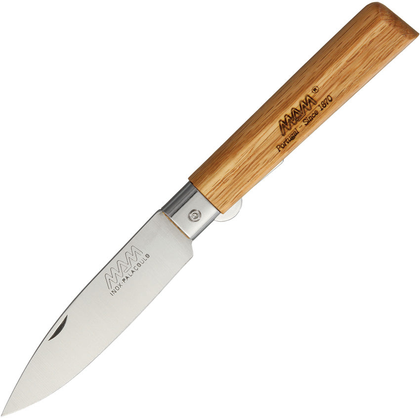 Linerlock Drop Point Oak 2136 SILVER RING W/BOX