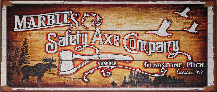Marbles Safety Axe Sign WOOD SIGN / MR559