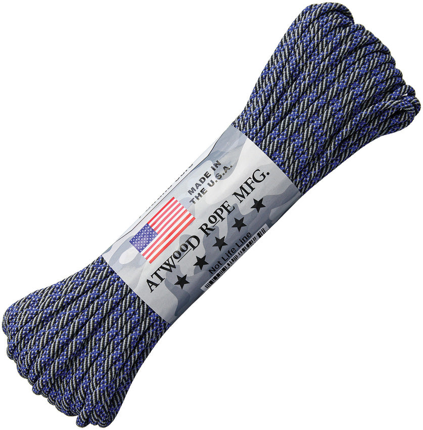 Parachute Cord Thin Blue Line C550 HANK 100FT THIN BLUE LINE