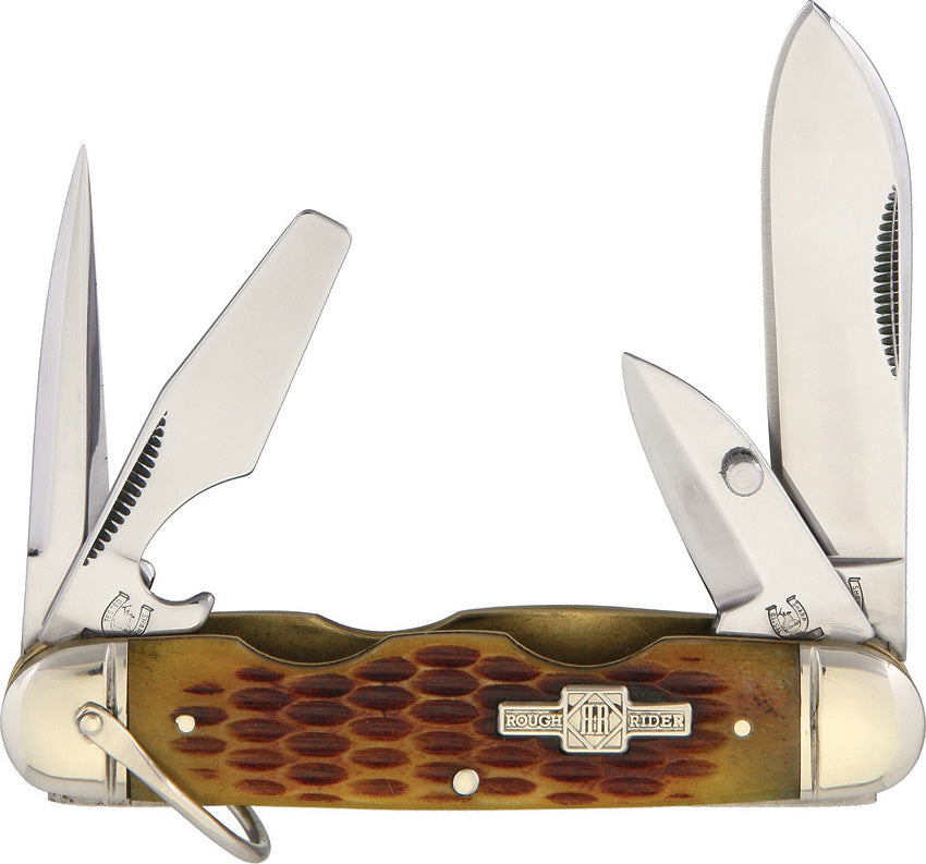 Camp Knife Amber Bone KB406