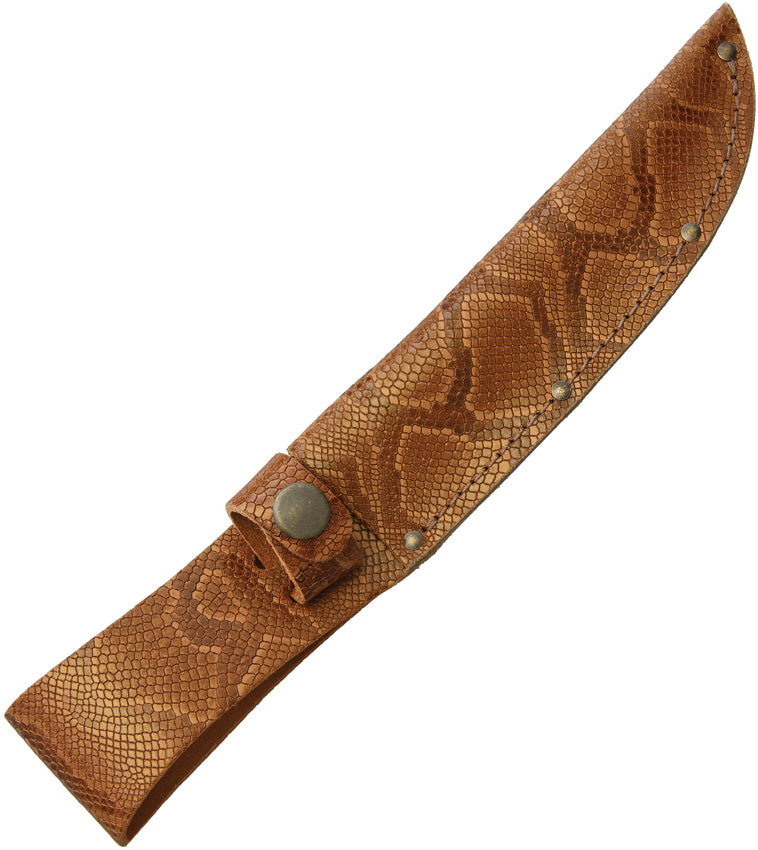 Fixed Blade Belt Sheath Python STRAIGHT 6" BROWN PYTHON