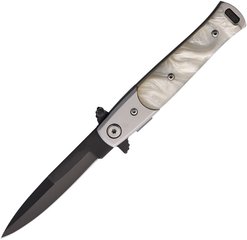 Stiletto Style Linerlock White T27108SL-1