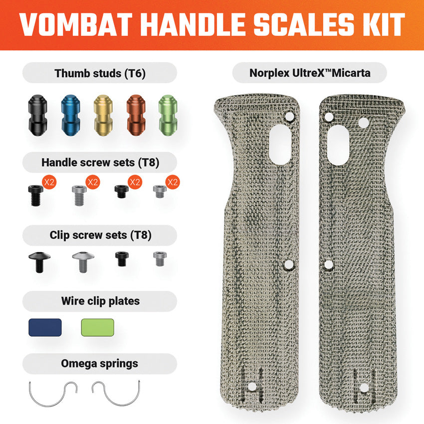 Vombat Handle Scales Micarta