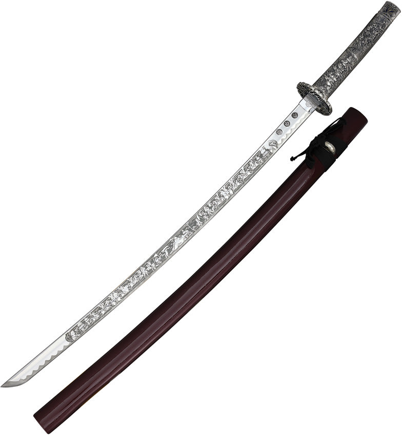 Katana Silver Engraved 178