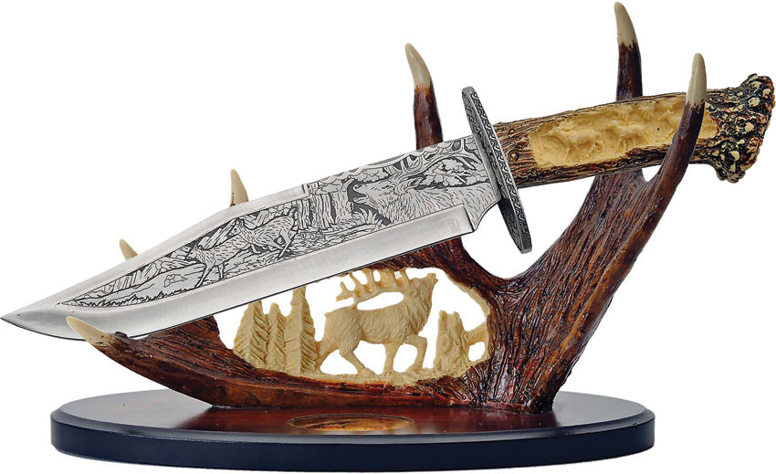 Bowie Knife w Display Deer 211165-DE