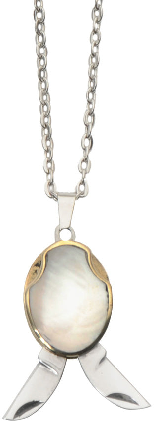 White Shell Blade Necklace 211583-WH