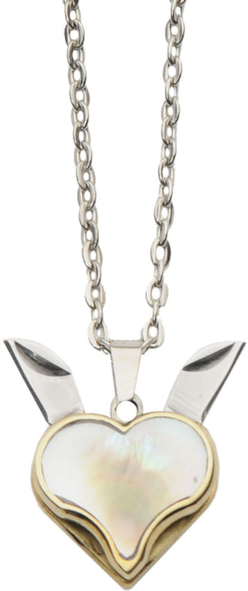 Pearl Heart Blade Necklace