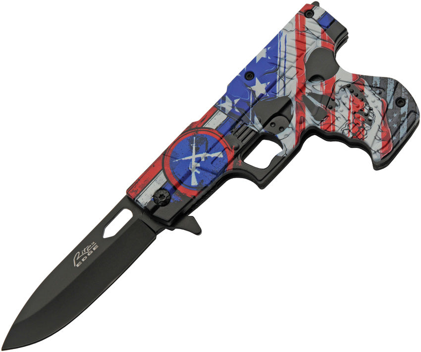 Gun Linerlock A/O Skull Flag 300227-SK