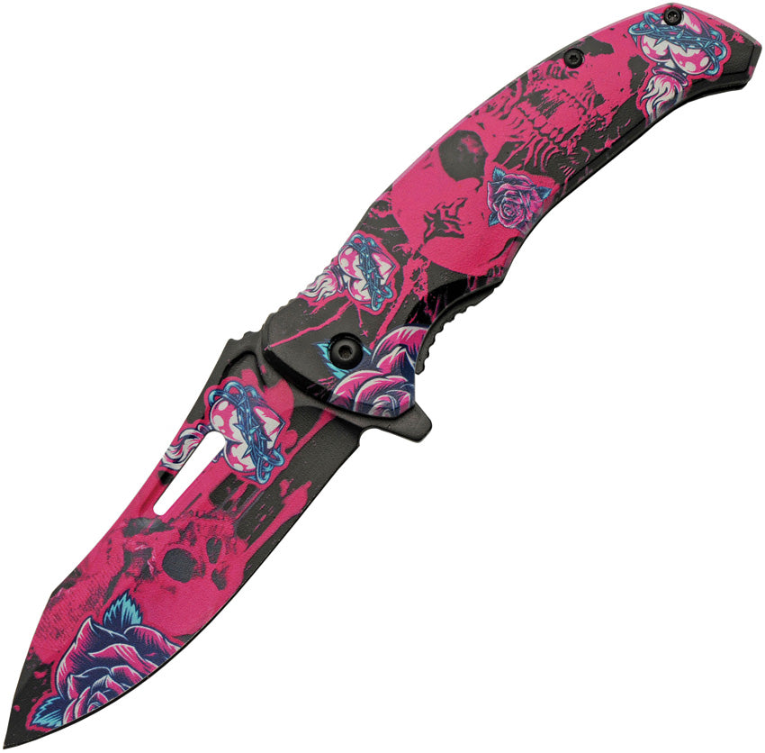 Skull Linerlock A/O Pink 300577-PK