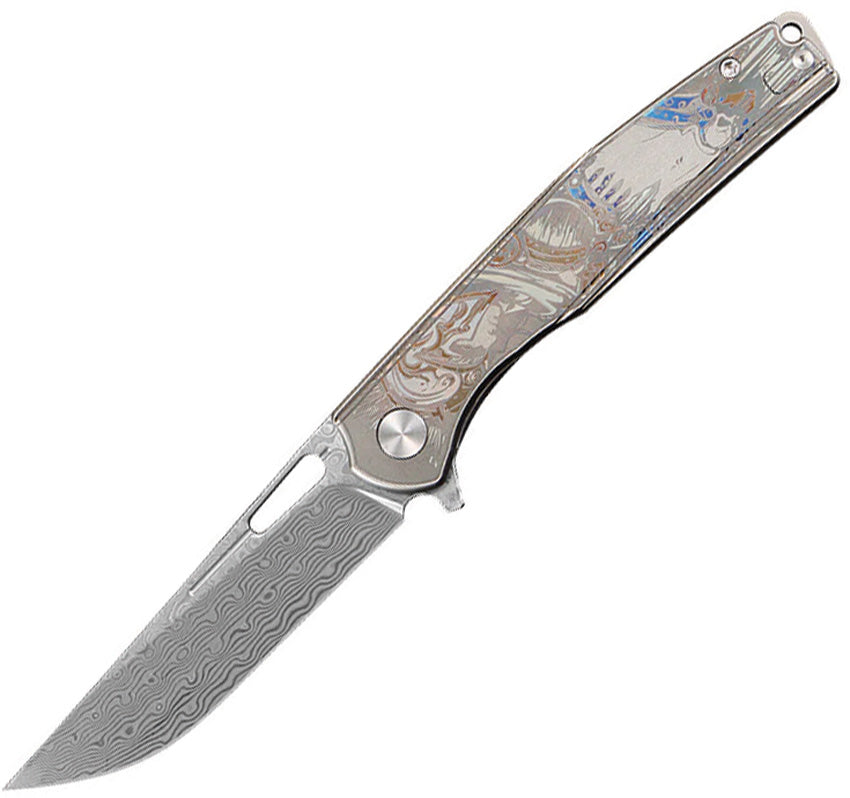Blast Framelock Silver Ti