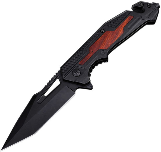 Rescue Linerlock A/O Black/Wd 10-A117BKWD