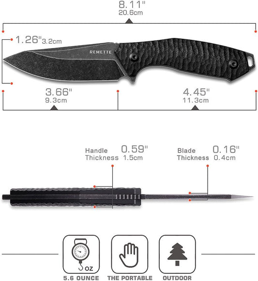 Allosaurus Fixed Blade Black