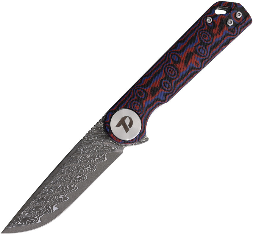 Linerlock Damascus Red D3897MRD
