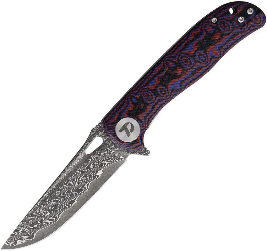 Linerlock Damascus Red D3898MRD