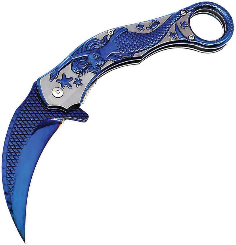 Mermaid Karambit Linerlock Blu