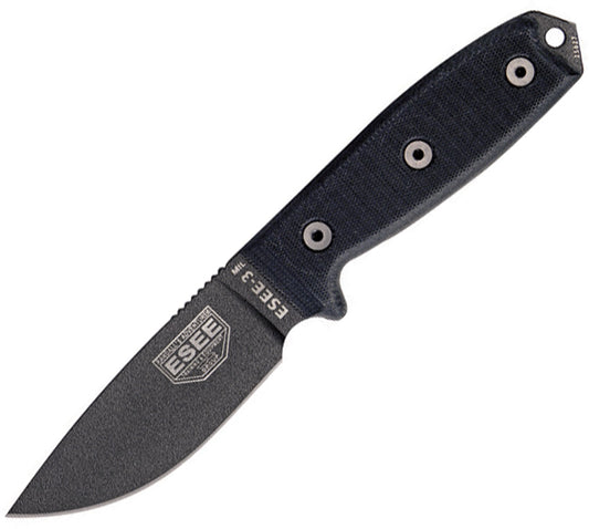 Model 3 Black G10 Plain Edge ESEE-3MIL-P-BLK
