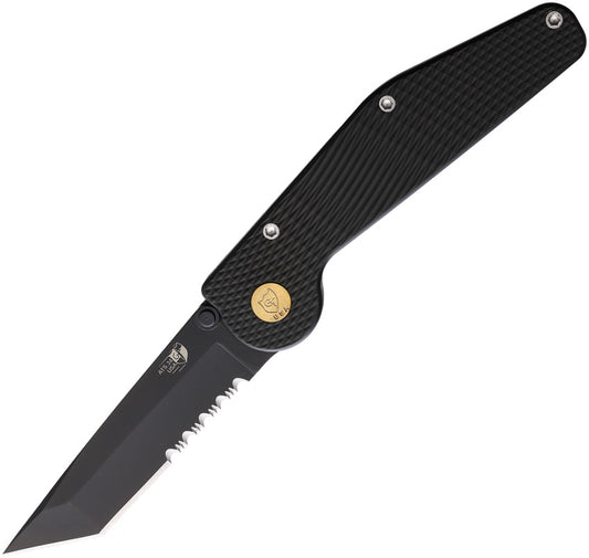 Auto Button Lock Tanto Serrate