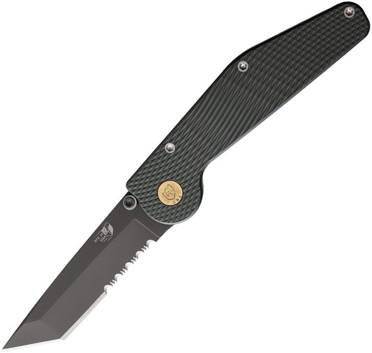 Auto Button Lock Tanto Serrate