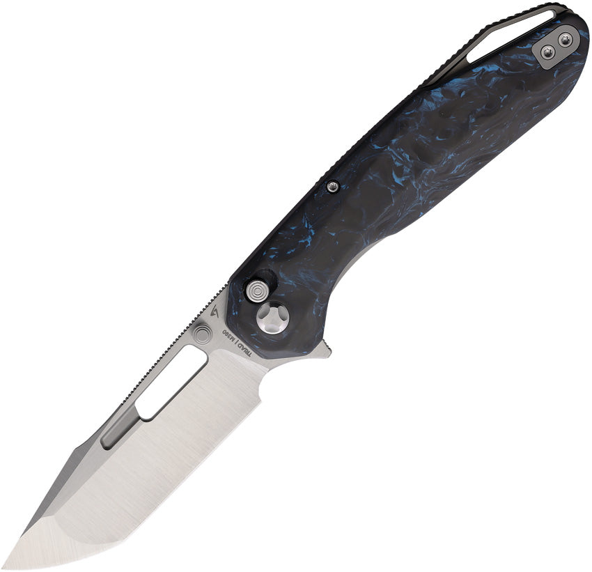 Triad Button Linerlock Blue CF KETM052  TRIAD V3 S