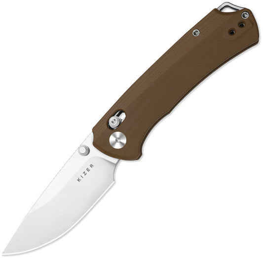 Kizer Cutlery T1 CD Button Lock Brown V34902CA2