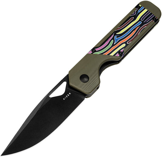 Kizer Cutlery Mini Militaw Framelock Green V3634A3