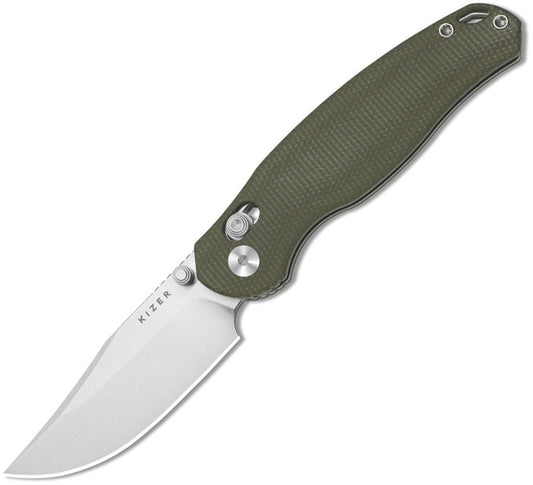 Kizer Cutlery Phoca CC Clutch Lock Grn Mic V3780A1