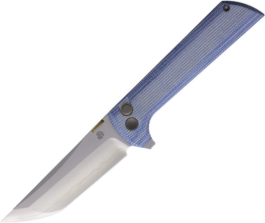 Chop 2 Button Lock Micarta Blu