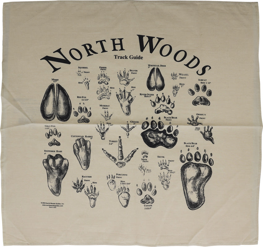 Animal Track Bandana Tan TRACK-BANDANA-BEIGE