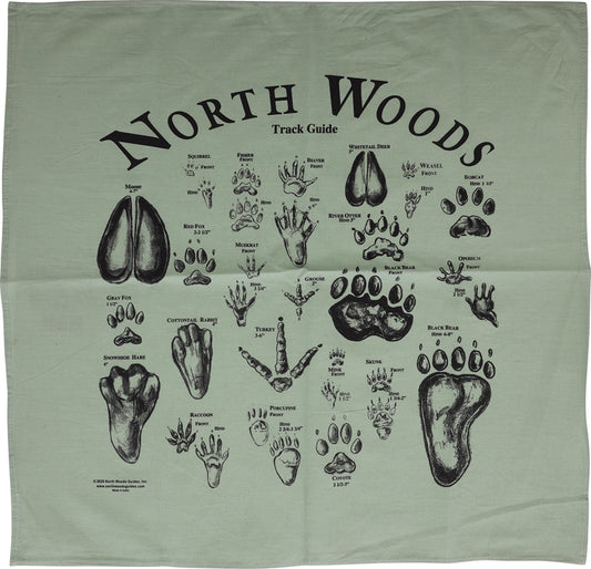 Animal Track Bandana Green TRACK-BANDANA-GREEN