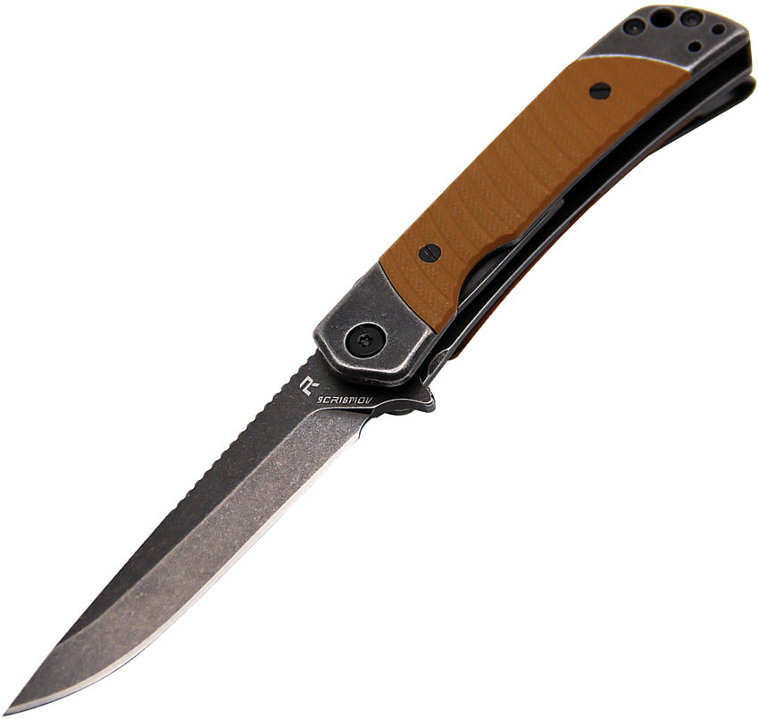Duo Linerlock Drop Point Brown
