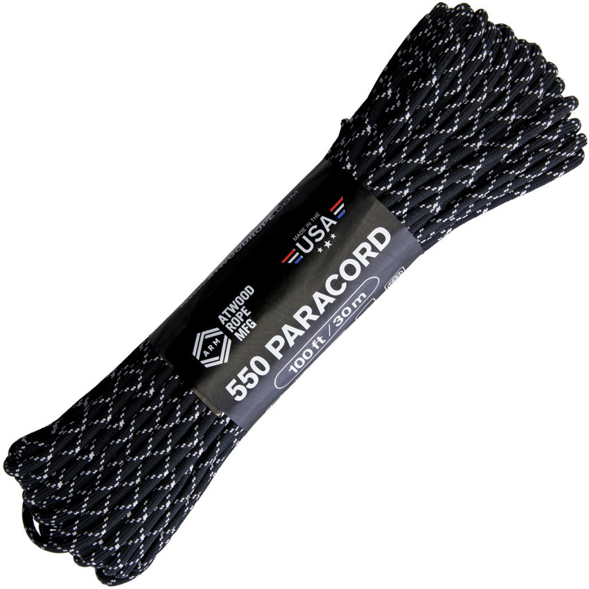 Paracord Glow Tracer BLACK GLOW-IN-THE-DARK TRACER