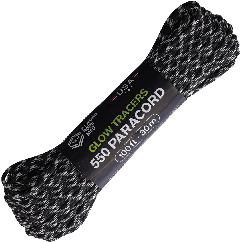 550 Paracord Black/Glow GLOWX-P100