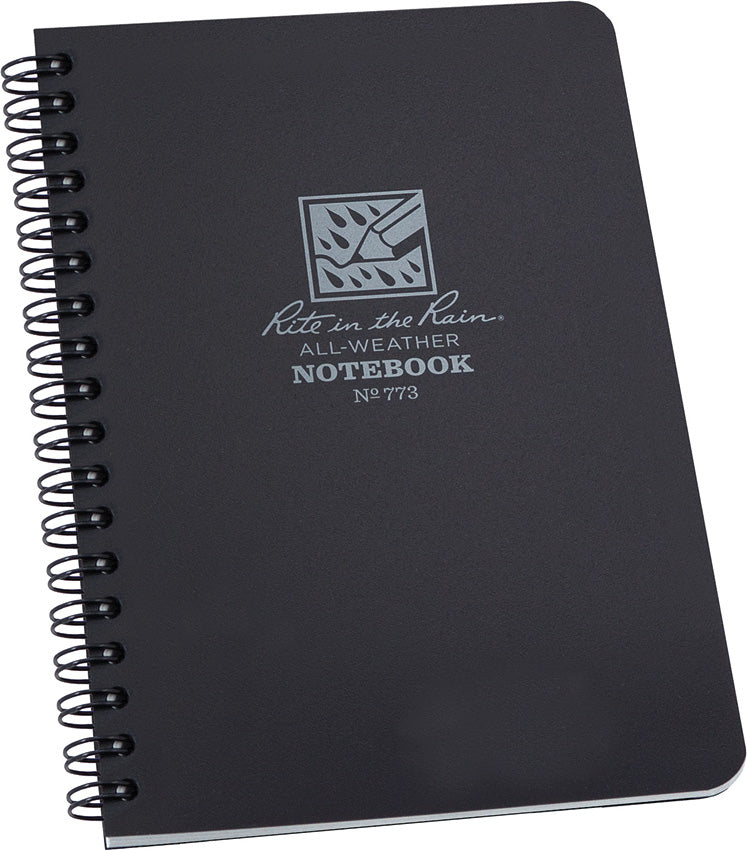 Side Spiral Notebook Black 773