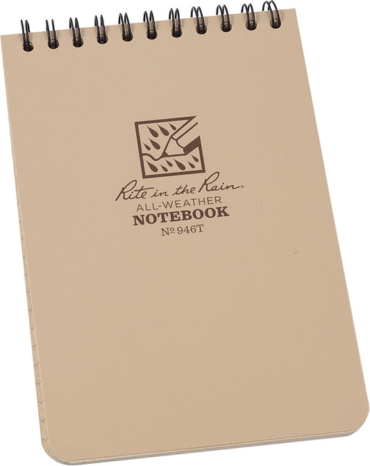 4 x 6 Top Spiral Notebook Tan