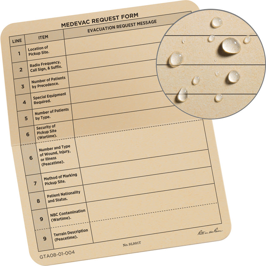 Medevac Card Tan 9L991T