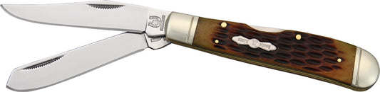 Lockback Trapper Amber Bone