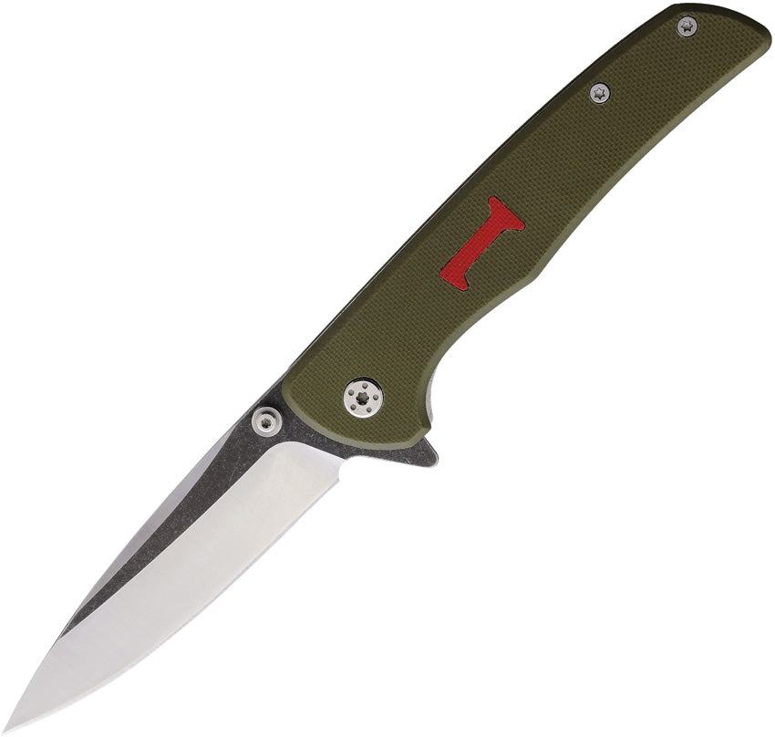 1st Infantry Linerlock Grn G10 RR2672  23DAV502