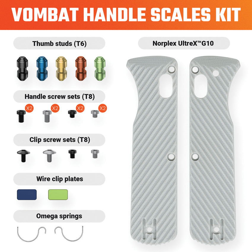 Vombat Handle Scales Gray G10 W0104