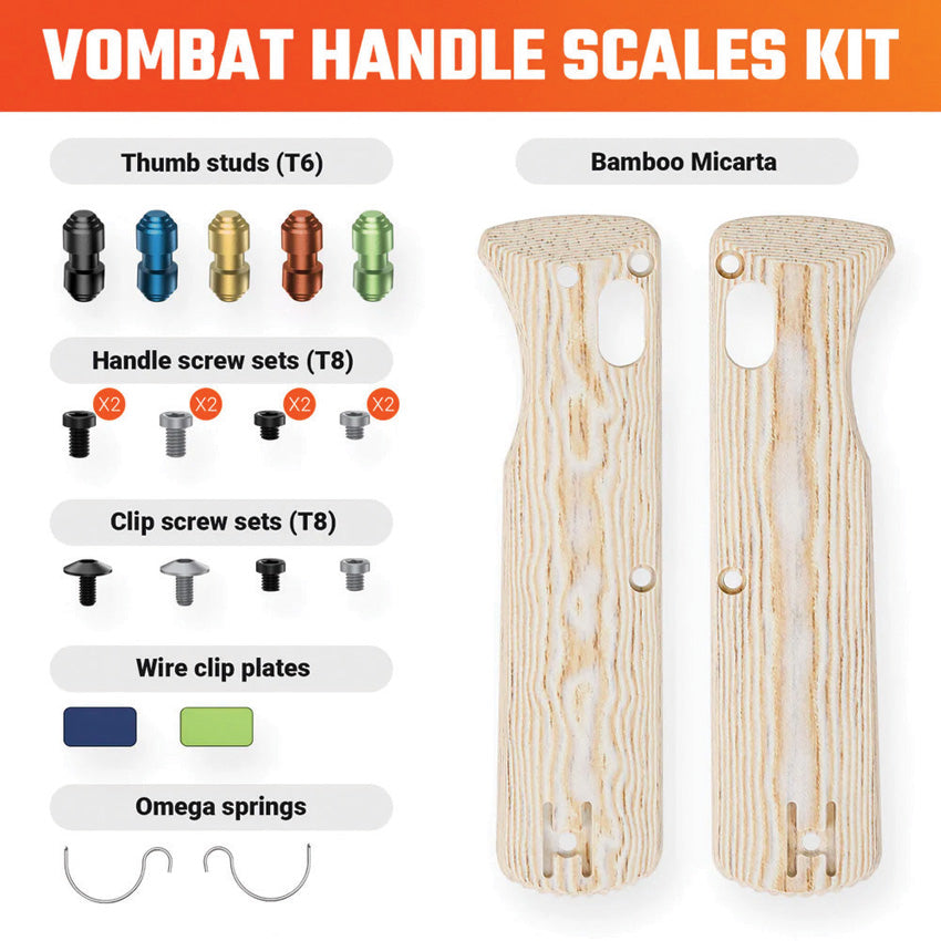 Vombat Handle Scales Bamboo W0110