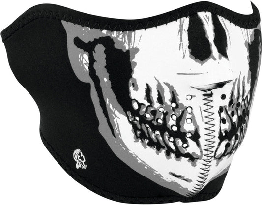 Half Face Mask BW Skull WNFM002H