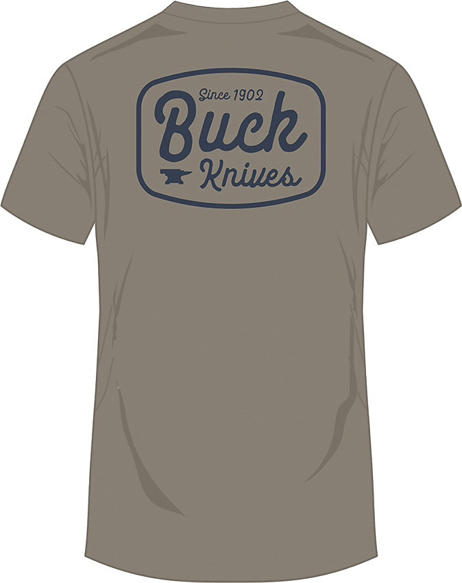 Round Badge T-Shirt Gray LG