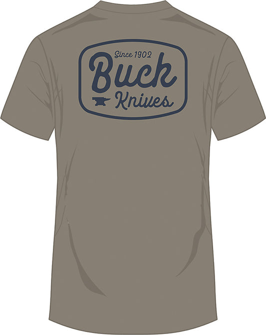Round Badge T-Shirt Gray LG 14285