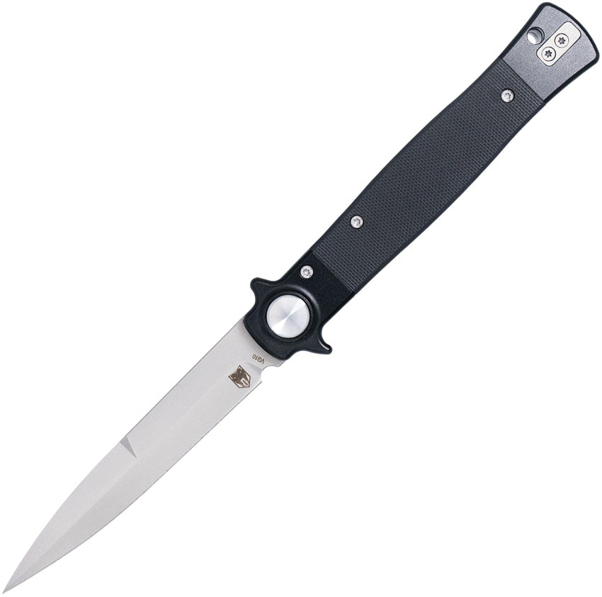 Stiletto Button Lock Blk/Satin