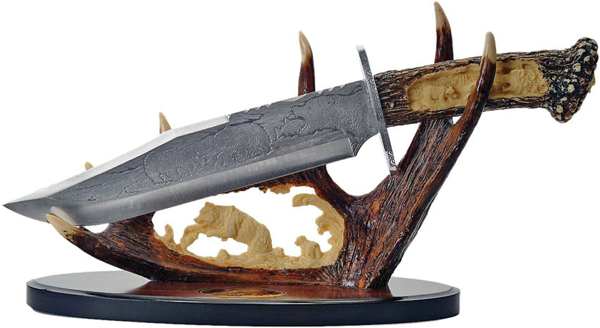 Bowie Knife w Display Bear