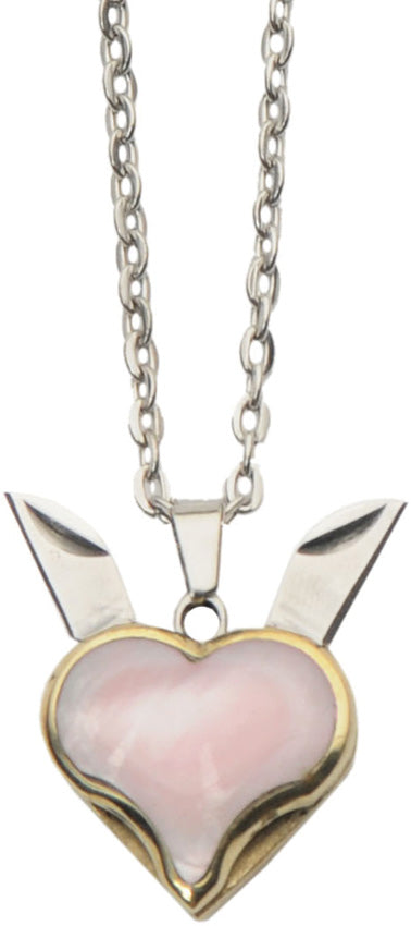 Pink Heart Blade Necklace